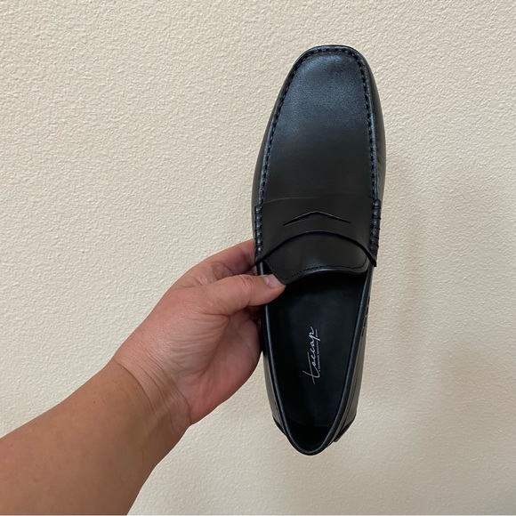 NWB Toecap Black Leather Driving Shoes for Men - Picture 6 of 15